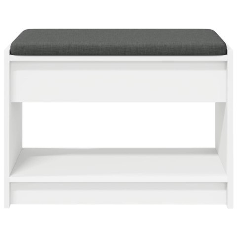 ŁAWKA W PRZEDPOKOJU Z PODUSZKĄ Z PÓŁKĄ BIAŁY 63X38X45CM