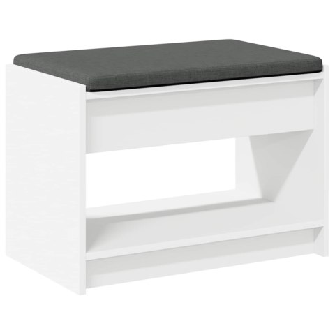 ŁAWKA W PRZEDPOKOJU Z PODUSZKĄ Z PÓŁKĄ BIAŁY 63X38X45CM