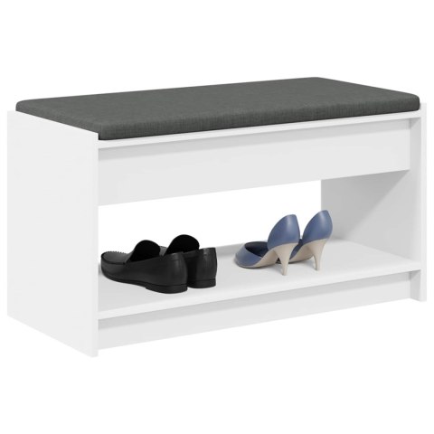 ŁAWKA W PRZEDPOKOJU Z PODUSZKĄ Z PÓŁKĄ BIAŁY 83X38X45CM