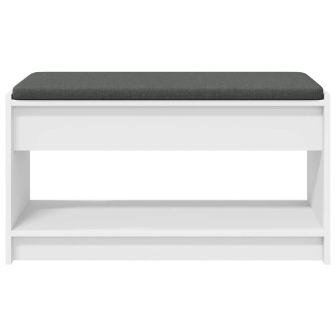 ŁAWKA W PRZEDPOKOJU Z PODUSZKĄ Z PÓŁKĄ BIAŁY 83X38X45CM