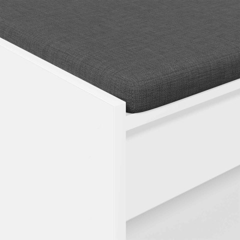 ŁAWKA W PRZEDPOKOJU Z PODUSZKĄ Z PÓŁKĄ BIAŁY 83X38X45CM