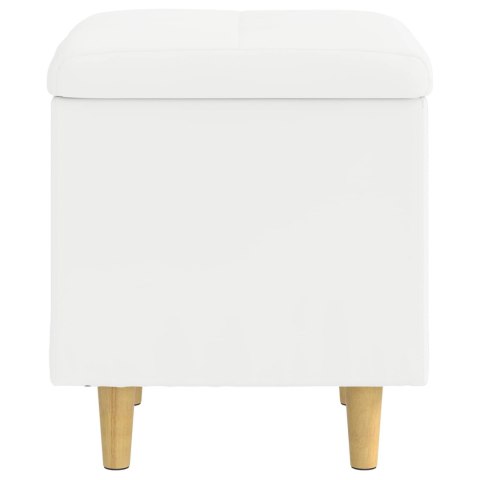 OTOMAN Z MIEJSCEM NA PRZECHOWYWANIE BIAŁY SKÓRA SYNTETYCZNA