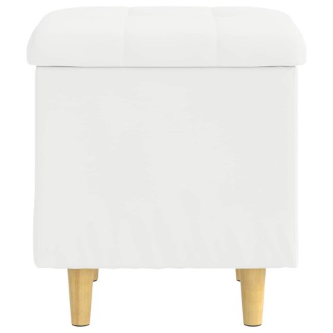 OTOMAN Z MIEJSCEM NA PRZECHOWYWANIE BIAŁY SKÓRA SYNTETYCZNA