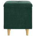 OTOMAN Z MIEJSCEM NA PRZECHOWYWANIE CIEMNA ZIELEŃ AKSAMIT