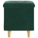 OTOMAN Z MIEJSCEM NA PRZECHOWYWANIE CIEMNA ZIELEŃ AKSAMIT