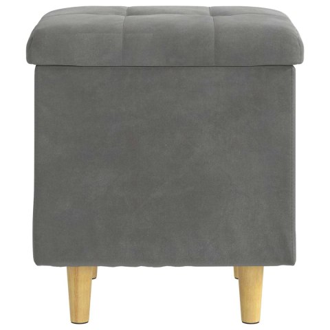 OTOMAN Z MIEJSCEM NA PRZECHOWYWANIE CIEMNOSZARY AKSAMIT