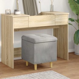 OTOMAN Z MIEJSCEM NA PRZECHOWYWANIE JASNOSZARY AKSAMIT