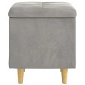 OTOMAN Z MIEJSCEM NA PRZECHOWYWANIE JASNOSZARY AKSAMIT