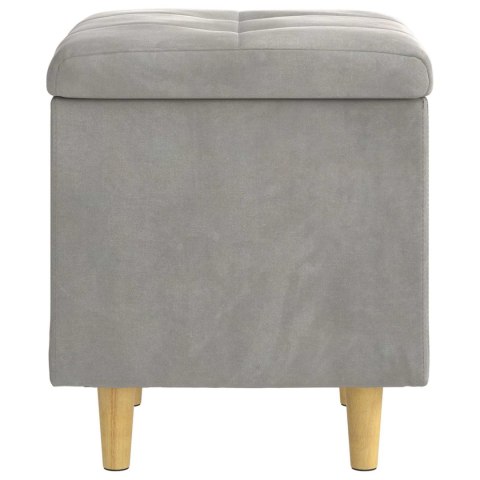 OTOMAN Z MIEJSCEM NA PRZECHOWYWANIE JASNOSZARY AKSAMIT