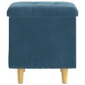 OTOMAN Z MIEJSCEM NA PRZECHOWYWANIE NIEBIESKI AKSAMIT