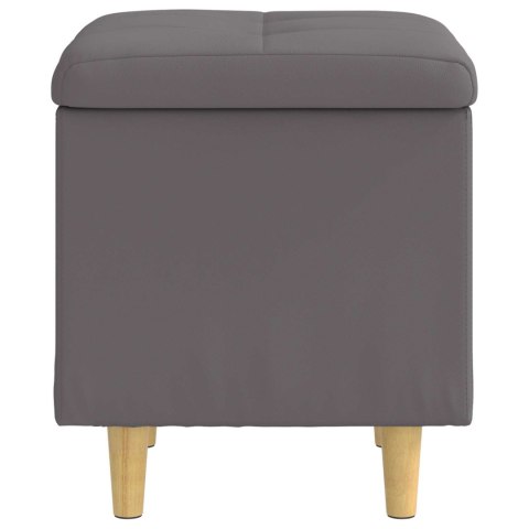 OTOMAN Z MIEJSCEM NA PRZECHOWYWANIE SZARY SKÓRA SYNTETYCZNA