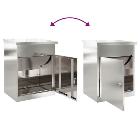 SKRZYNKA NA PRZESYŁKI SREBRNY 47,5X38X59CM STAL NIERDZEWNA