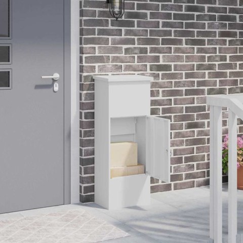 SKRZYNKA NA PRZESYŁKI Z BLOKADĄ BIAŁY 44,5X29X110,5CM STAL