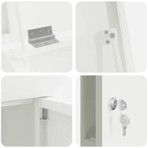 SKRZYNKA NA PRZESYŁKI Z BLOKADĄ BIAŁY 44,5X29X110,5CM STAL