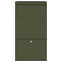 SKRZYNKA NA PACZKI STALOWA WOLNOSTOJĄCA 44X22X82 CM OLIWKOWA ZAMYKANA