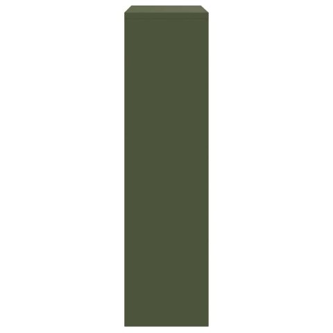 SKRZYNKA NA PACZKI STALOWA WOLNOSTOJĄCA 44X22X82 CM OLIWKOWA ZAMYKANA