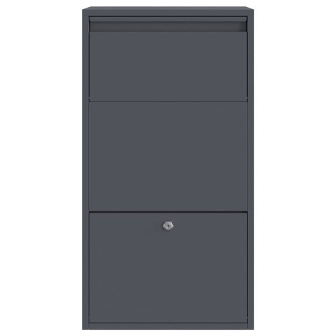 SKRZYNKA NA PRZESYŁKI Z DRZWIAMI ANTRACYT 44X22X82CM STAL