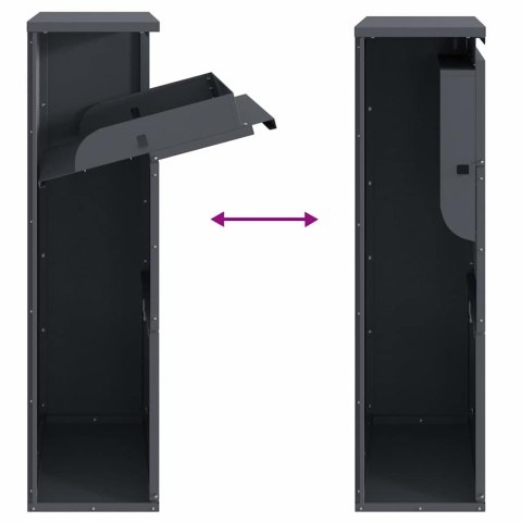 SKRZYNKA NA PRZESYŁKI Z DRZWIAMI ANTRACYT 44X22X82CM STAL