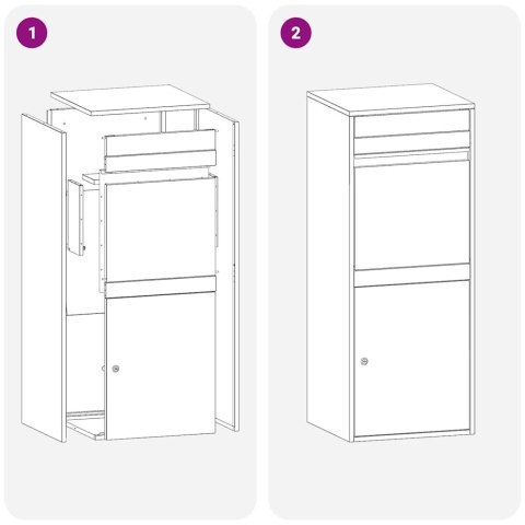 SKRZYNKA NA PRZESYŁKI Z DRZWIAMI BIAŁY 41X38X103CM STAL