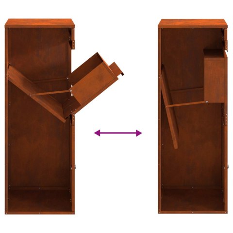 SKRZYNKA NA PACZKI STALOWA WOLNOSTOJĄCA 41X38X103 CM RDZAWA ZAMYKANA WRZUTOWA