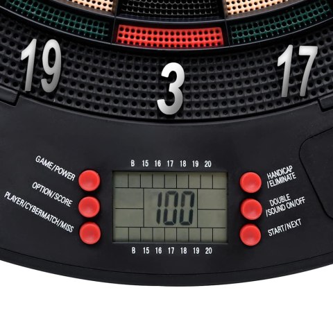 ELEKTRYCZNA TARCZA DO DARTA Z RZUTKAMI CZARNA POLIPROPYLEN