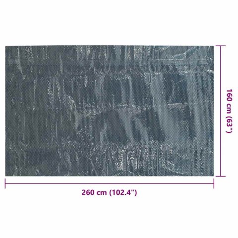 PŁYWAJĄCA POKRYWA SOLARNA Z PE 260X160CM CZARNO-NIEBIESKA