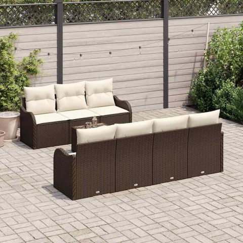 ZESTAW SOF NA OGRÓD BRĄZOWY 55X55X37CM POLIRATTAN