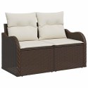 ZESTAW SOF NA OGRÓD BRĄZOWY 55X55X37CM POLIRATTAN