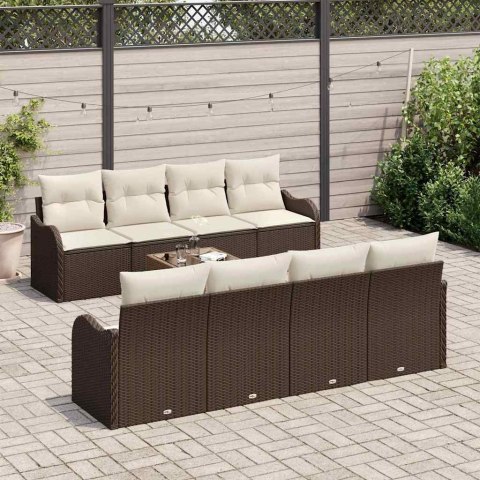 ZESTAW SOF NA OGRÓD BRĄZOWY 55X55X37CM POLIRATTAN