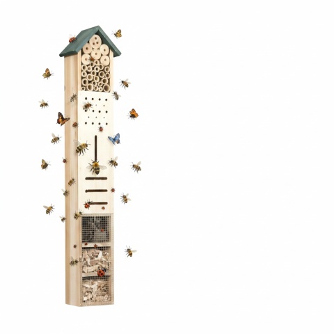 DOMEK DLA OWADÓW HOTEL DLA PSZCZÓŁ MURAREK 150CM WOLNOSTOJĄCY SŁUPEK JODŁA