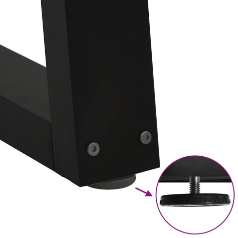 NOGI DO STOLIKA KAWOWEGO W KSZTAŁCIE LITERY V 2 SZT. CZARNE 50X(42-43,3)CM STAL