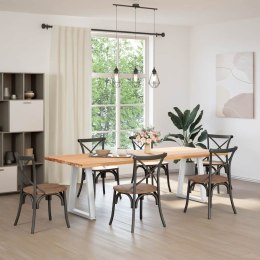 NOGI DO STOŁU JADALNEGO W KSZTAŁCIE LITERY V 2 SZT. BIAŁE 50X(72-73,3)CM STAL