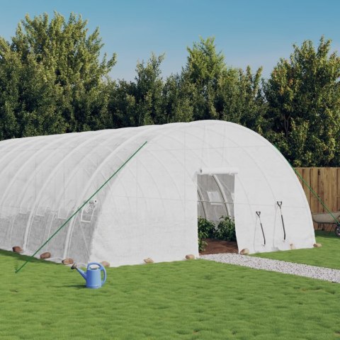 SZKLARNIA ZE STALOWĄ RAMĄ BIAŁA 132M² 22X6X2,85 M