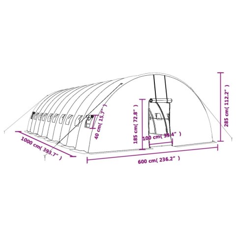 SZKLARNIA ZE STALOWĄ RAMĄ BIAŁA 60M² 10X6X2,85 M