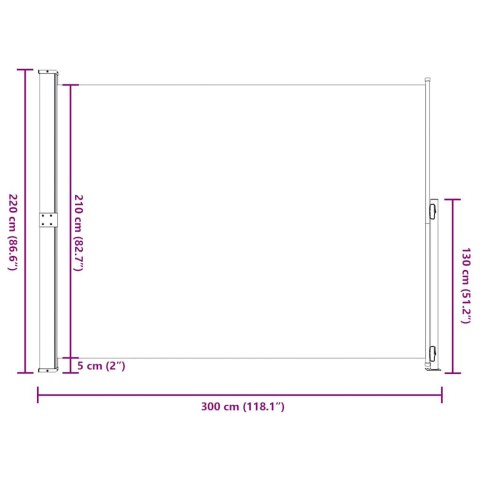 ZWIJANA MARKIZA BOCZNA NA TARAS 220X300CM SZARA