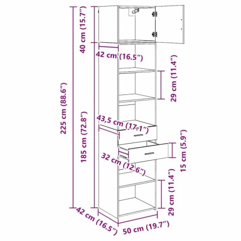GHBOARD MONTOWANE NA ŚCIANIE STARE DREWNO 50X 42,5X 225CM