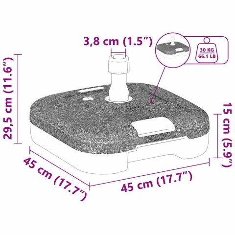 PODSTAWA DO PARASOLA CZARNY 45X 45X 29,5CM