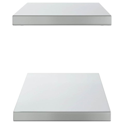 PÓŁKI ŚCIENNE 2 SZT. 100X30X3CM SREBRNA STAL NIERDZEWNA