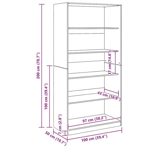 SZAFA DĄB ARTISAN 100X50X200CM