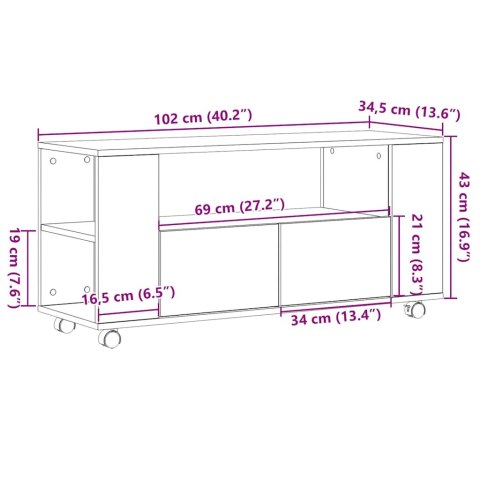 SZAFKA POD TV DĄB SONOMA 102X34,5X43