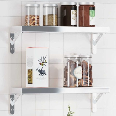 WSPORNIKI DO PÓŁEK 4 SZT. 15X2,5X11,5CM SREBRNA STAL