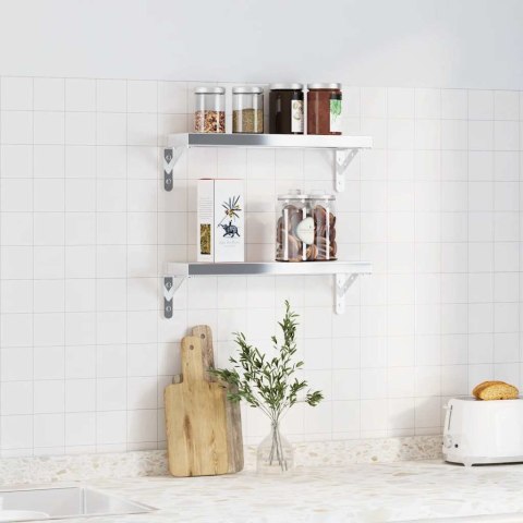 WSPORNIKI DO PÓŁEK 4 SZT. 15X2,5X11,5CM SREBRNA STAL