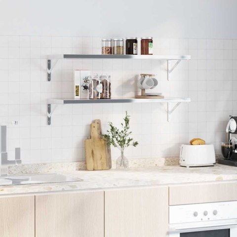 WSPORNIKI DO PÓŁEK 4 SZT. 30X2,5X15,5CM SREBRNA STAL