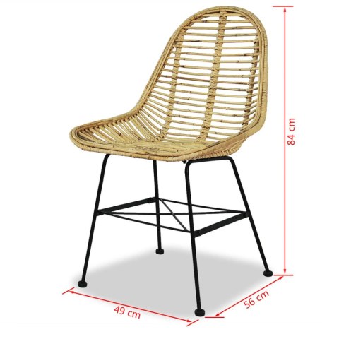 KRZESŁA DO JADALNI 2 SZT. NATURALNY RATTAN
