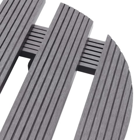 PODSTAWKI NA KÓŁKACH POD DONICE 4 SZT. SZARE Ø30X7,5CM WPC