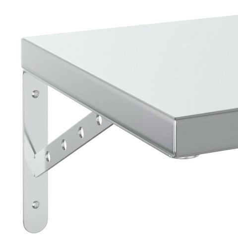 VidaXL Półki ścienne, 2 szt., 100x30 cm, srebrna stal nierdzewna