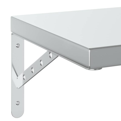 VidaXL Półki ścienne, 2 szt., 50x30 cm, srebrna stal nierdzewna