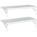 VidaXL Półki ścienne, 2 szt., 75x30 cm, srebrna stal nierdzewna