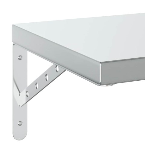 VidaXL Półki ścienne, 2 szt., 75x30 cm, srebrna stal nierdzewna