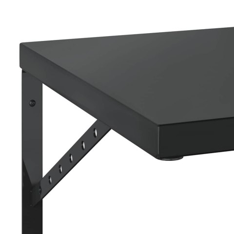 PÓŁKI ŚCIENNE 2 SZT. 75X40CM CZARNA STAL NIERDZEWNA